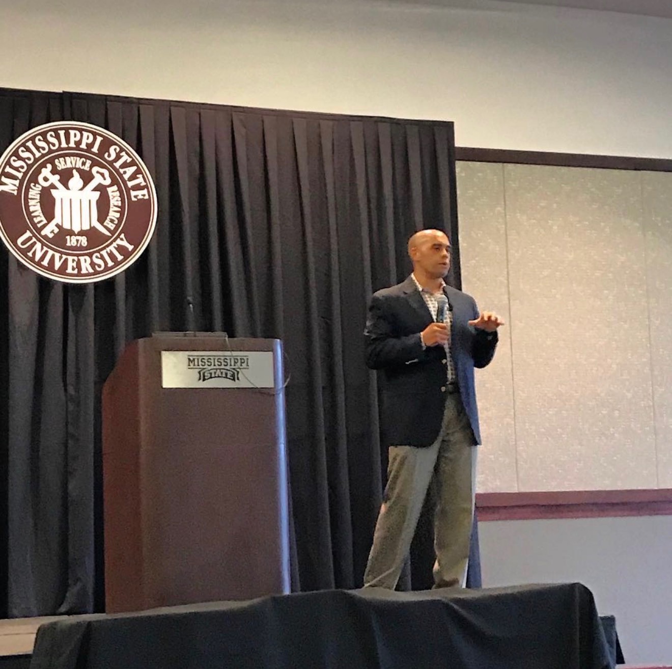 Tyson Lee speaking at Mississippi State