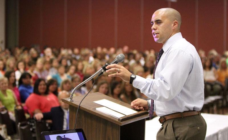 Tyson Lee speaking at a leadership event